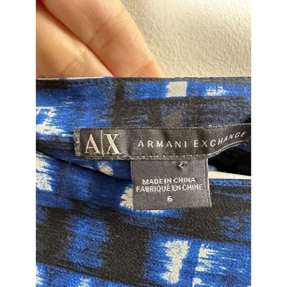 Armani Exchange Blue Abstract Shift Dress Classic Classy Work Office Luxury 6 - Picture 2 of 5